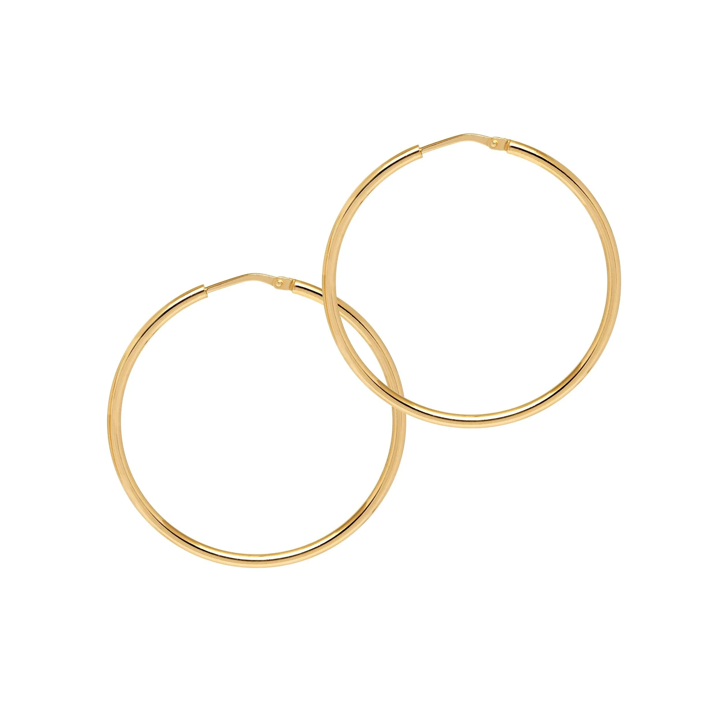 Skinny, Classic, Shiny, Chica Latina Hoop Earrings - Gold