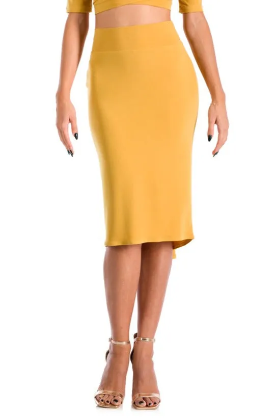 Small Tail Pencil Skirt With Back Gatherings