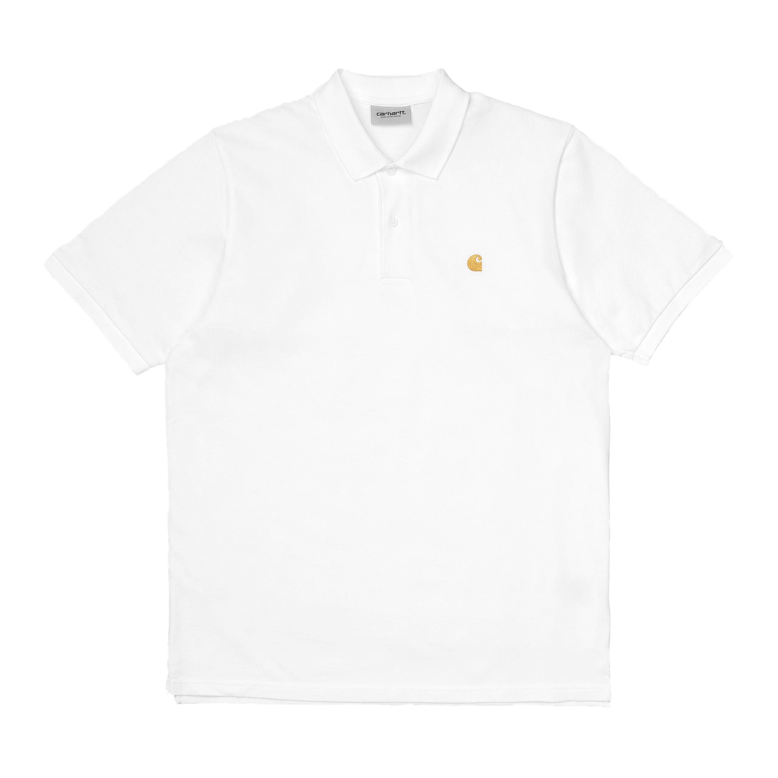 S/S CHASE PIQUE POLO WHITE / GOLD