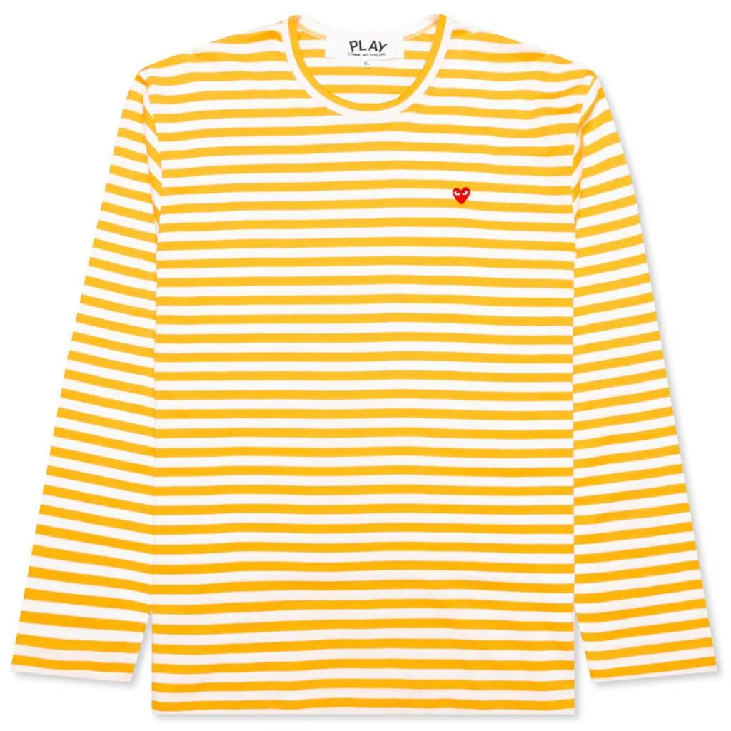 Striped Long Sleeve T-Shirt - Yellow/White