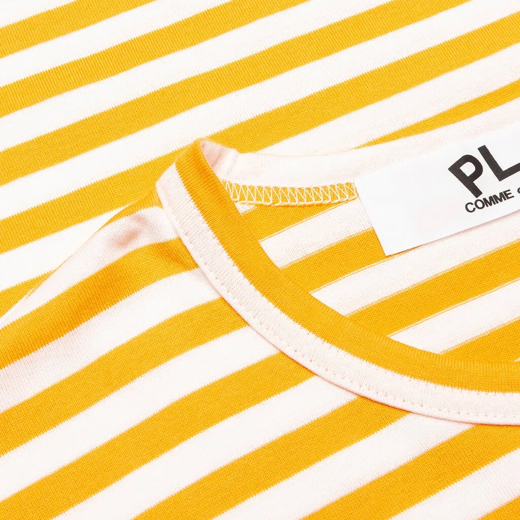 Striped Long Sleeve T-Shirt - Yellow/White