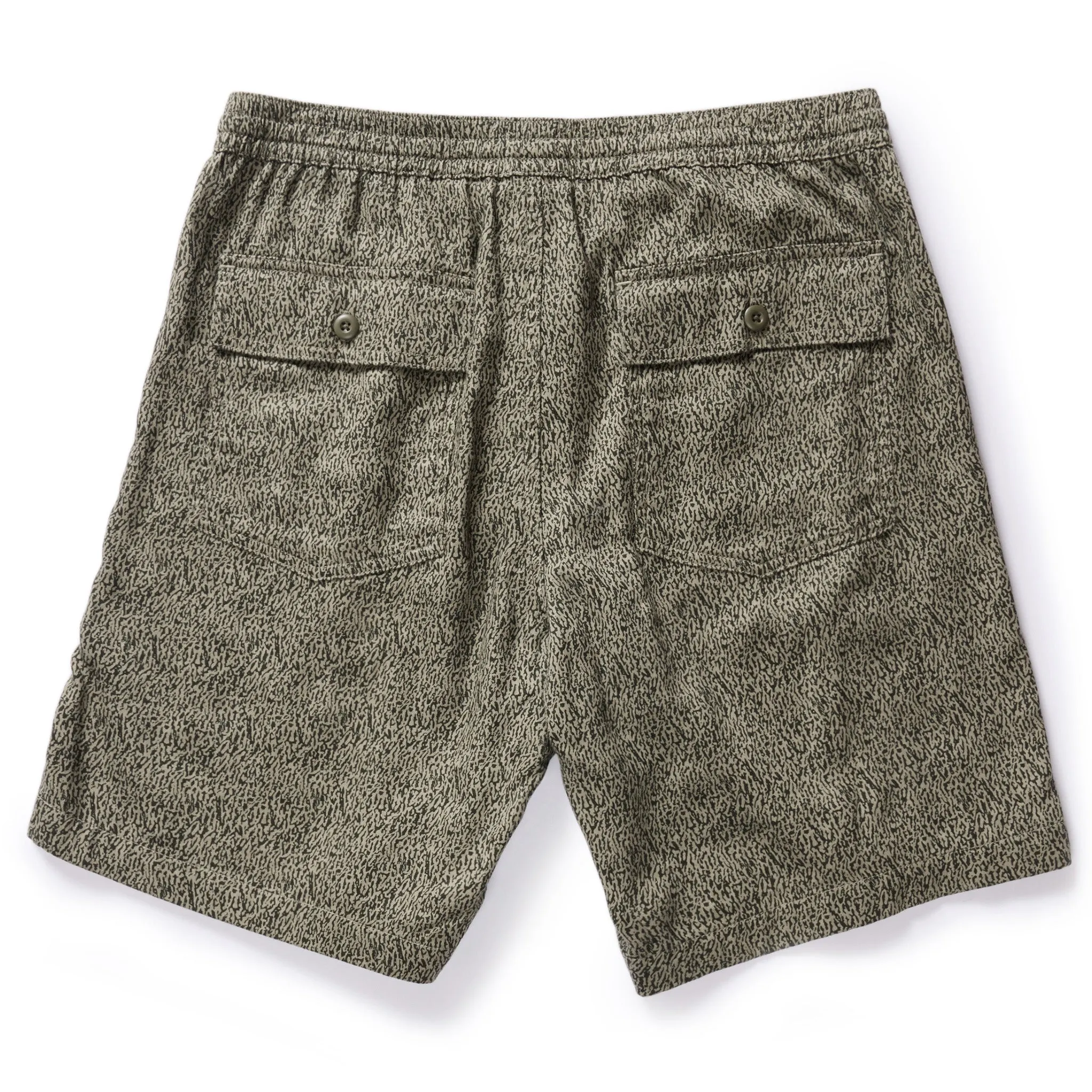 The Apres Trail Short in Static Camo Double Cloth