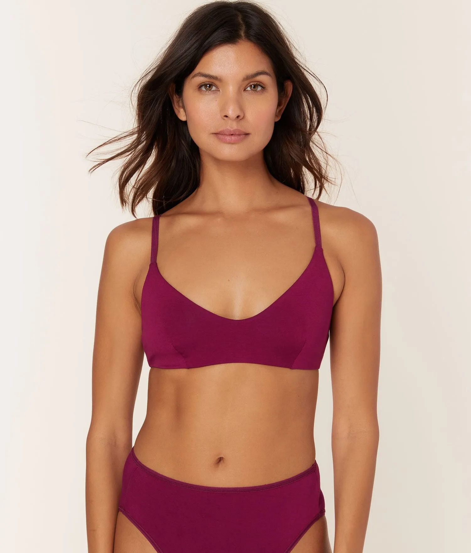 The Plunge - Bralette - Bamboo Jersey - Bordeaux