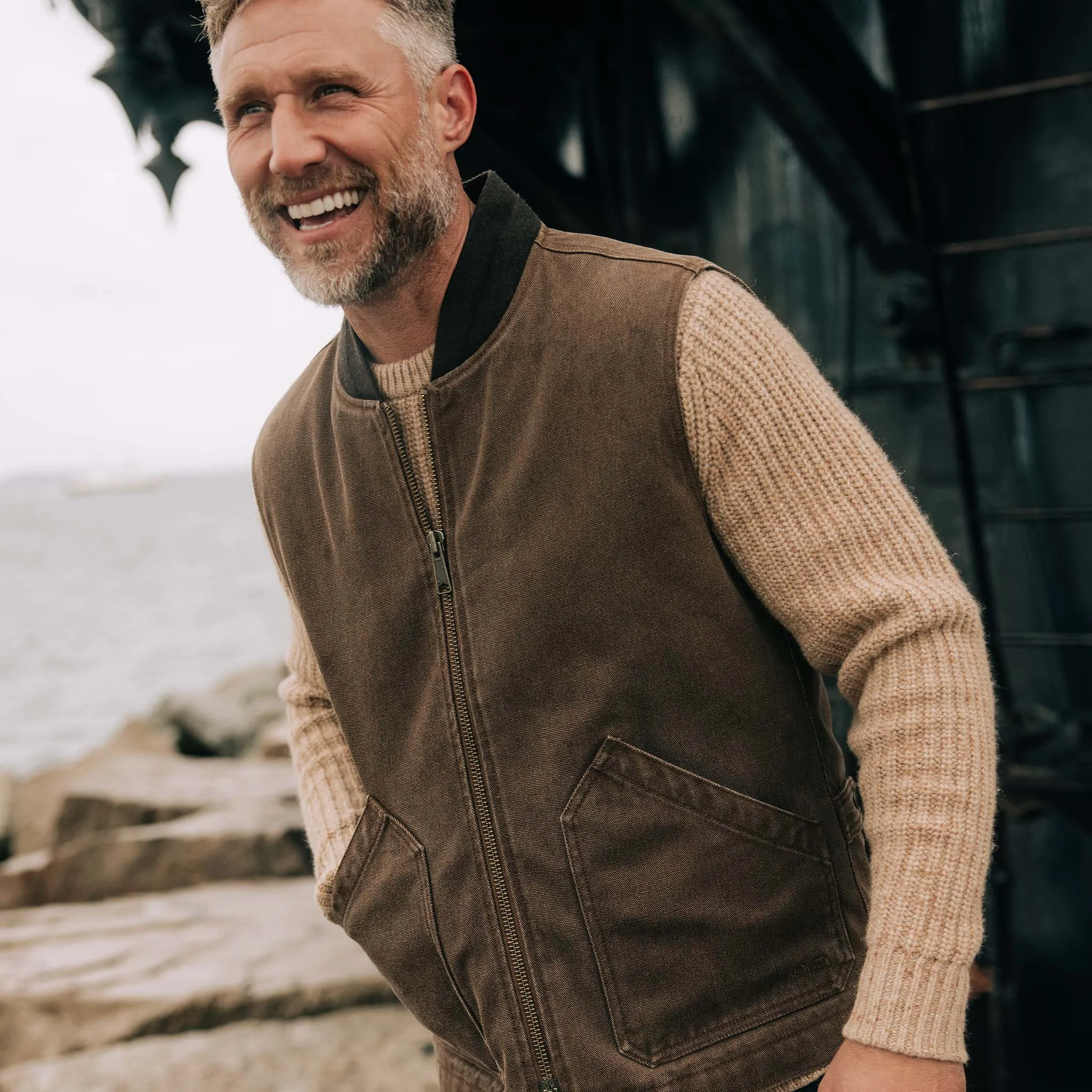 The Workhorse Vest in Aged Penny Chipped Canvas