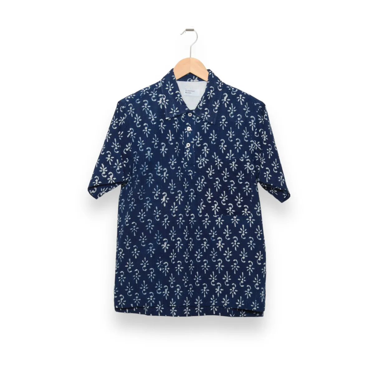 Universal Works Pullover SS Shirt indigo flower print indigo P28031