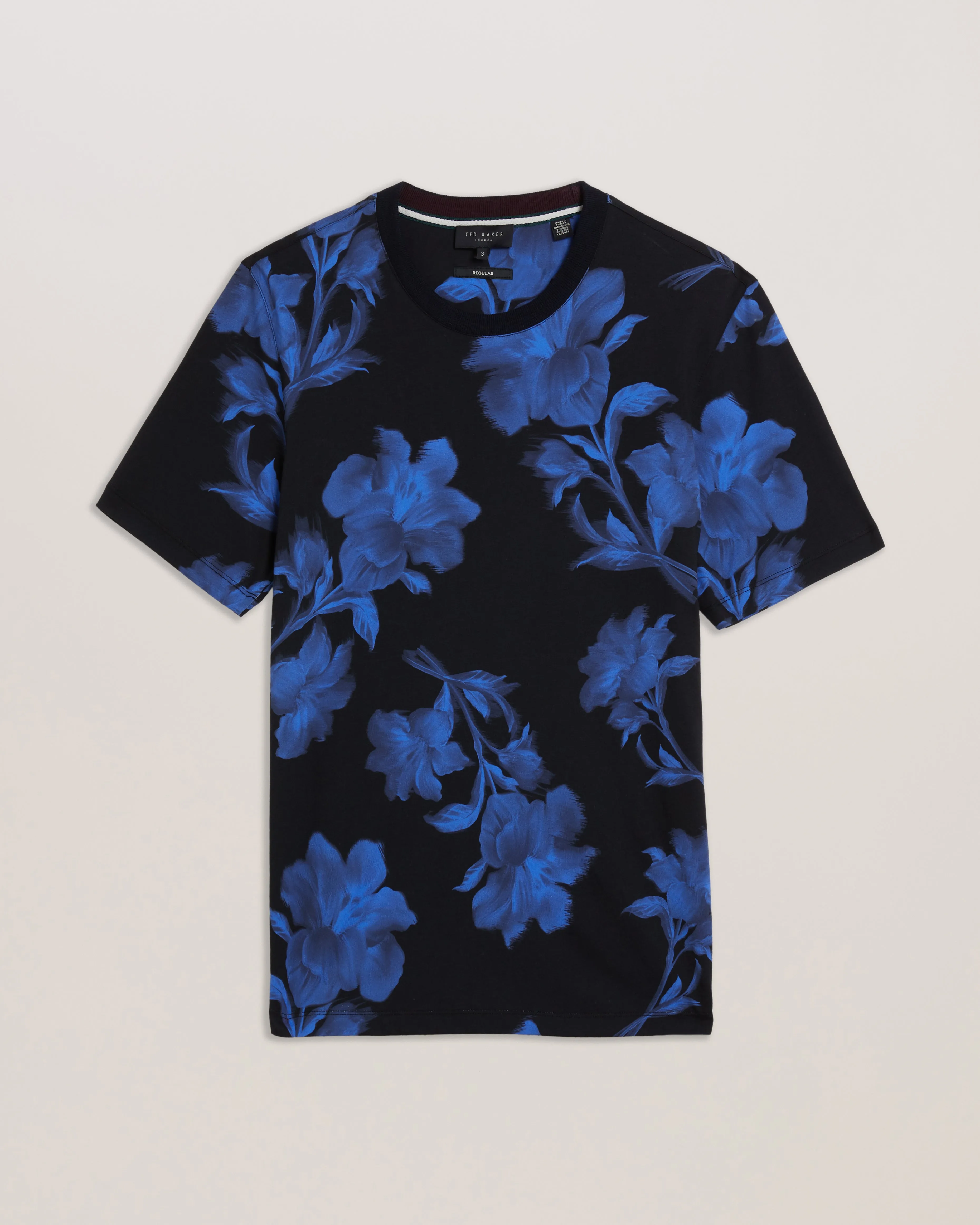 Vendis Ss Regular Fit Floral Printed T-Shirt Navy