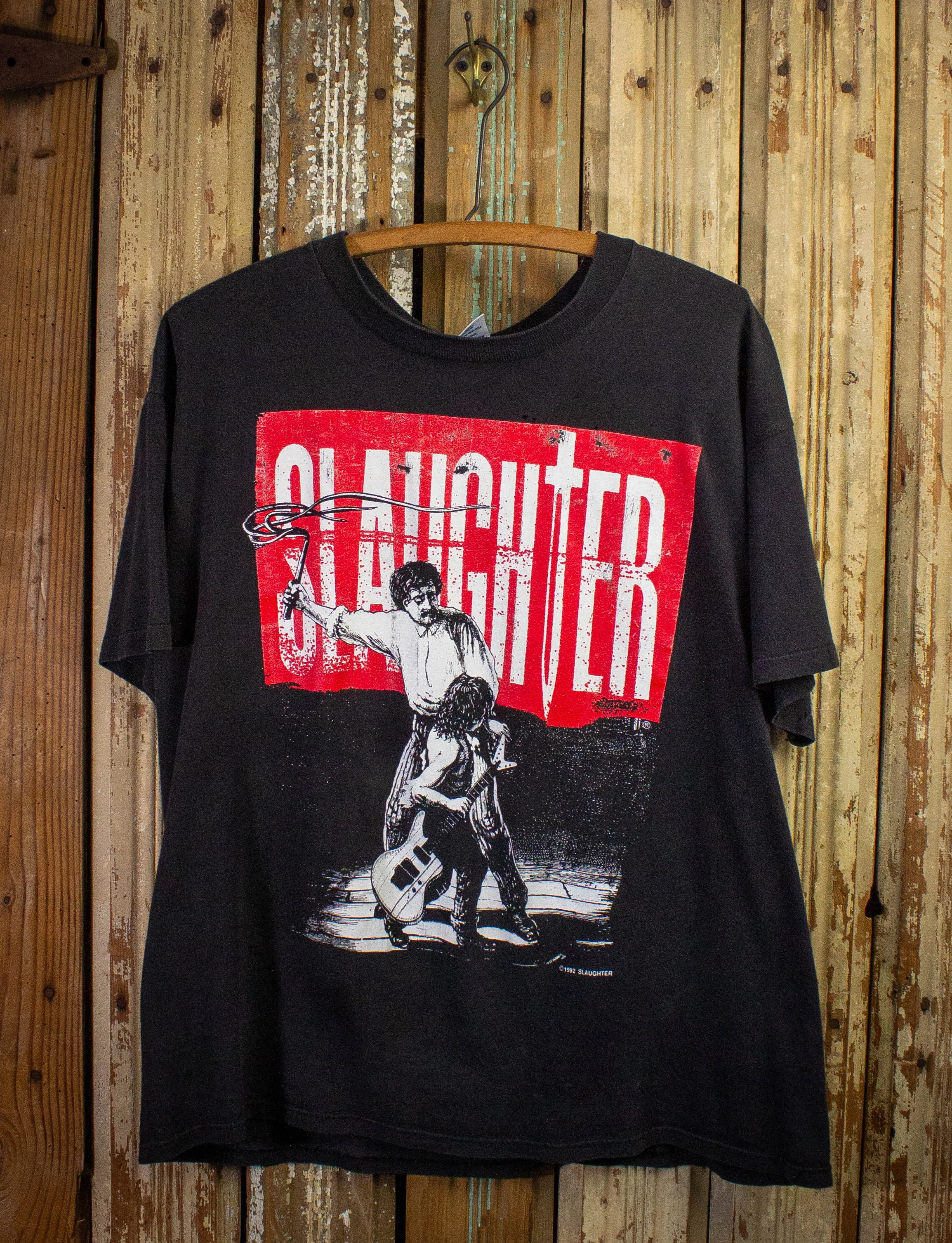 Vintage Slaughter The Wild Life Tour Concert T Shirt 1992-93 Black XL