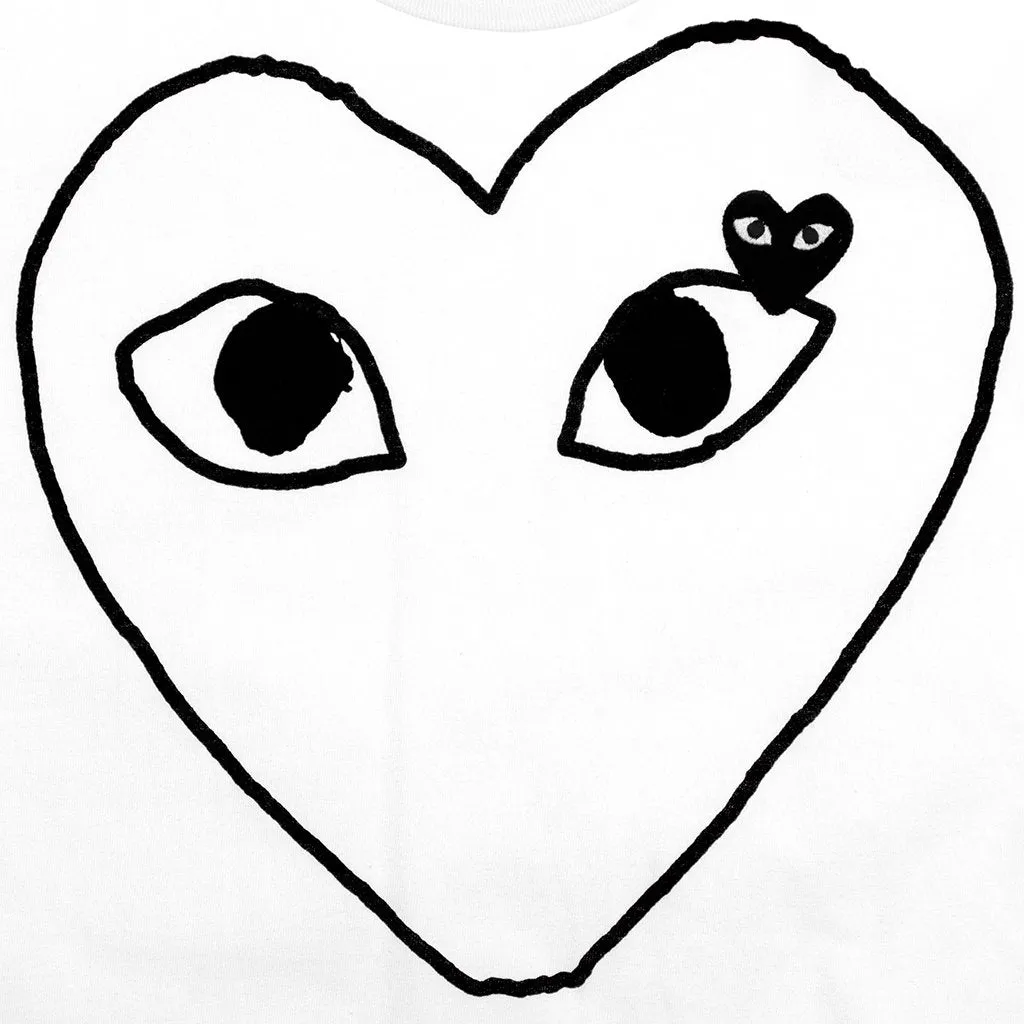 Women's Black Emblem Heart Sketch Tee - White