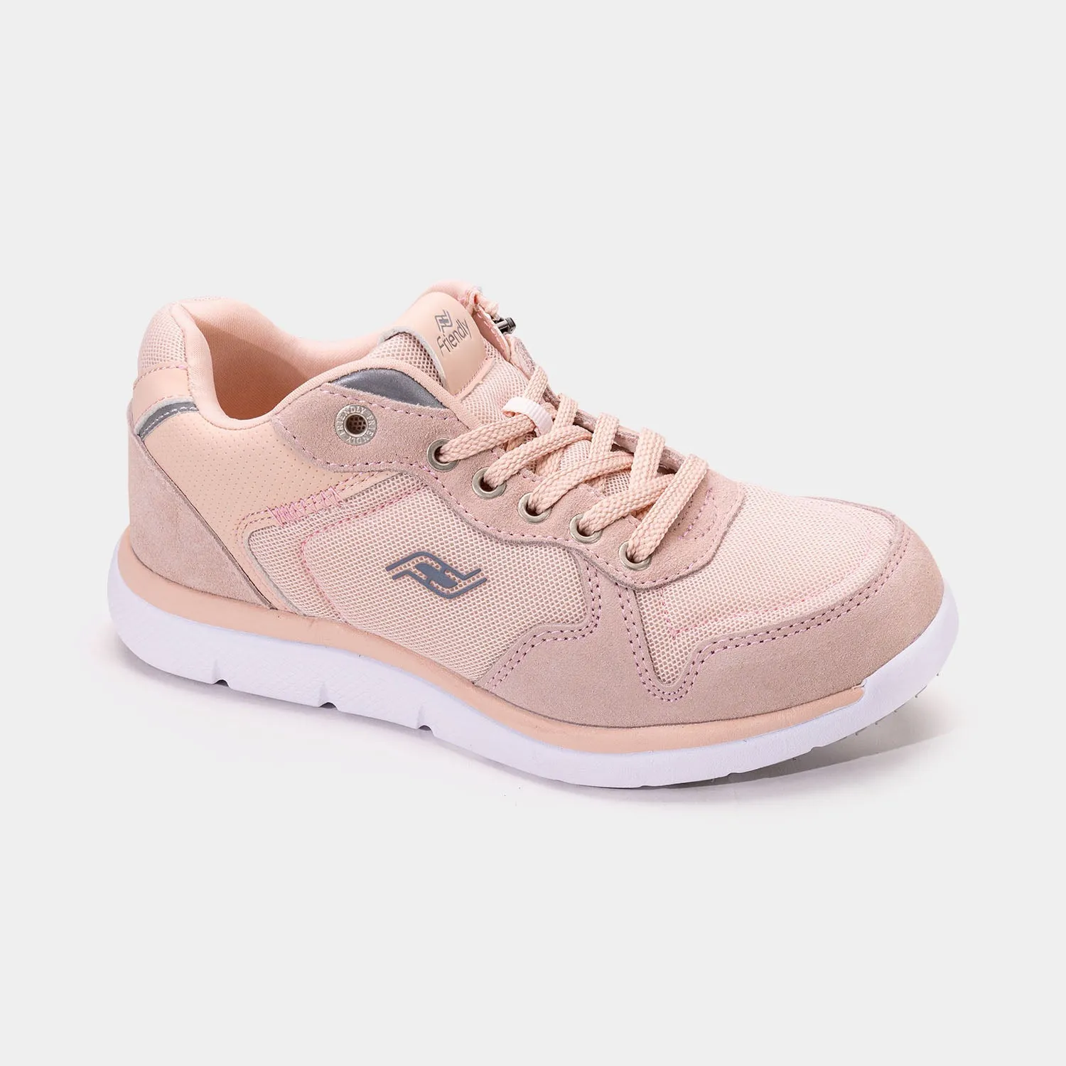 Women's Lightweight Peach Shoes with Rear Zipper Access